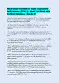 Mechanical Ventilation Exam 2 Questions&NewLine;and Answers &lpar;2026&rpar; &vert; Latest Test Bank with&NewLine;Verified Solutions &vert; Grade A&plus;