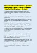 Mechanical Ventilation Exam 1 Questions&NewLine;and Answers &lpar;2026&rpar; &vert; Latest Test Bank&NewLine;with Verified Solutions &vert; Grade A&plus;&NewLine;