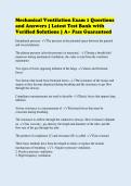 Mechanical Ventilation Exam 1 Questions&NewLine;and Answers &vert; Latest Test Bank with&NewLine;Verified Solutions &vert; A&plus; Pass Guaranteed