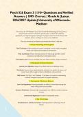 Psych 526 Exam 3 &vert; 110&plus; Questions and Verified Answers &vert; 100&percnt; Correct &vert; Grade A &lpar;Latest 2026&sol;2027 Update&rpar; University of Wisconsin-Madison&NewLine;&Tab;&NewLine;This resource for UW-Madison's Psych 526 &lpar;Criminal Minds&sol;Psychology of Crime&rpar;&comma; 
