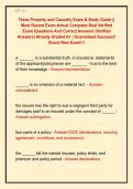 Texas Property and Casualty Exam & Study Guide &vert;&vert; &NewLine;Most Recent Exam Actual Complete Real Verified &NewLine;Exam Questions And Correct Answers &lpar;Verified &NewLine;Answers&rpar; Already Graded A&plus; &vert; Guaranteed Success&excl;&excl; &NewLine;Brand New Exam&excl;&excl;&excl; 