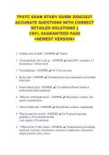 TPATC EXAM STUDY GUIDE 2026&sol;2027 &NewLine;ACCURATE QUESTIONS WITH CORRECT &NewLine;DETAILED SOLUTIONS &vert;&vert; &NewLine;100&percnt; GUARANTEED PASS &NewLine;<NEWEST VERSION> &NewLine; 