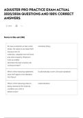 ADJUSTER PRO PRACTICE EXAM ACTUAL 2025&sol;2026 QUESTIONS AND 100&percnt; CORRECT ANSWERS