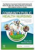 Test Bank for Community Public Health Nursing 8th Edition By Mary Nies&comma; Melanie McEwen &lpar;All Chapters&comma; 100&percnt; Original Verified&comma; A&plus; Grade&rpar;