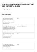 ONE YIELD V2 ACTUAL 2026 QUESTIONS AND 100&percnt; CORRECT ANSWERS