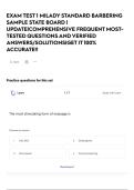 EXAM TEST 1 MILADY STANDARD BARBERING SAMPLE STATE BOARD &vert; UPDATE&vert;COMPREHENSIVE FREQUENT MOST-TESTED QUESTIONS AND VERIFIED ANSWERS&sol;SOLUTIONS&vert;GET IT 100&percnt; ACCURATE&excl;&excl;