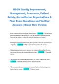 HCQM Quality Improvement&comma; &NewLine;Management&comma; Assurance&comma; Patient &NewLine;Safety&comma; Accreditation Organizations & &NewLine;Final Exam Questions and Verified &NewLine;Answers &vert; Brand New Version 