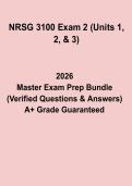 NRSG 3100 Exam 2 &lpar;Units 1&comma; 2 & 3&rpar; PDF &ndash; Nursing Study Guide & Practice Questions