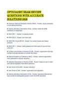 OPTICIANRY EXAM REVIEW&NewLine;QUESTIONS WITH ACCURATE&NewLine;SOLUTIONS 2026