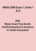 NRSG 2500 Exam 1 &lpar;Units 1 & 2&rpar; PDF &ndash; Nursing Study Guide & Practice Questions