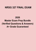 NRSG 327 Final Exam PDF &ndash; Complete Nursing Study Guide & Practice Questions