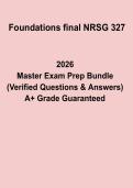 NRSG 327 Foundations Final Exam PDF &ndash; Nursing Study Guide & Practice Questions