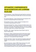 OPTOMETRY COMPREHENSIVE&NewLine;EXAM QUESTIONS AND ANSWERS&NewLine;PACK 2026