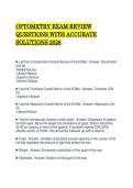 OPTOMETRY EXAM REVIEW&NewLine;QUESTIONS WITH ACCURATE&NewLine;SOLUTIONS 2026 