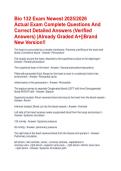 Bio 132 Exam Newest 2025&sol;2026 Actual Exam Complete Questions And Correct Detailed Answers &lpar;Verified Answers&rpar; &vert;Already Graded A&plus;&vert;&vert;Brand New Version&excl;&excl;