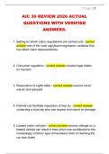 AIC 30 REVIEW 2026 ACTUAL &NewLine;QUESTIONS WITH VERIFIED &NewLine;ANSWERS&period; 