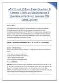 ASNT Level III Basic Exam 2026 Latest Update Questions with Verified Solutions Complete Exam Material