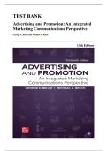 Test Bank &mdash; Advertising and Promotion&colon; An Integrated Marketing Communications Perspective&comma; 13th Edition &lpar;Belch & Belch&comma; 2024&rpar;&comma; Chapters 1-22 &vert; All Chapters Covered