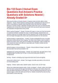 Bio 132 Exam 2 Actual Exam Questions And Answers Practice Questions with Solutions Newest &vert; Already Graded A&plus;