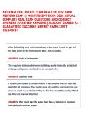 NATIONAL REAL ESTATE EXAM PRACTICE TEST BANK MIDTERM EXAM &vert;&vert; MOST RECENT EXAM 2026 ACTUAL COMPLETE REAL EXAM QUESTIONS AND CORRECT ANSWERS &lpar;VERIFIED ANSWERS&rpar; ALREADY GRADED A&plus; &vert; GUARANTEED SUCCESS&excl;&excl; NEWEST EXAM &vert; JUST RELEASED&excl;&excl;