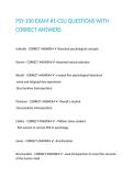 PSY 100 EXAM -1-CSU QUESTIONS WITH CORRECT ANSWERS