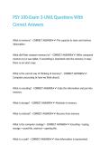 PSY 100-Exam 3-UWL Questions With Correct Answers