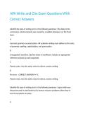 APA Write and Cite Exam Questions With Correct Answers