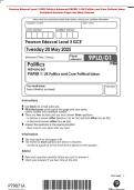 Pearson Edexcel Level 3 GCE Politics Advanced PAPER 1&colon; UK Politics and Core Political Ideas&NewLine;Combined Question Paper and Mark Scheme