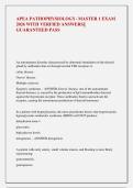 APEA PATHOPHYSIOLOGY- MASTER 1 EXAM &NewLine;2026 WITH VERFIED ANSWERS&vert;&vert; &NewLine;GUARANTEED PASS
