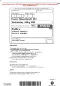 Pearson Edexcel Level 3 GCE Politics Advanced Subsidiary PAPER 1&colon; UK Politics Combined Question&NewLine;Paper and Mark Schem