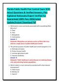 Florida Public Health Pest Control Exam With&NewLine;Actual Questions & Verified Answers&comma; Plus&NewLine;Explained Rationales&sol;Expert Verified For&NewLine;Guaranteed 100&percnt; Pass 2026&sol;Latest&NewLine;Update&sol;Instant Download Pdf