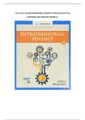 Test bank for Entrepreneurial Finance 7th Edition with test questions and answers graded A&plus;