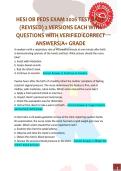 HESI OB PEDS EXAM 2026 TEST BANK &NewLine;&lpar;REVISED&rpar; 2 VERSIONS EACH WITH &NewLine;QUESTIONS WITH VERIFIED CORRECT &NewLine;ANSWERS&sol;A&plus; GRADE