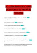 ATI LEADERSHIP PROCTORED QUESTIONS AND ANSWERS 2025&sol;2026