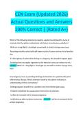 CEN Exam &lpar;Updated 2026&rpar; Actual Questions and Answers 100&percnt; Correct &vert; &lpar;Rated A&plus;&rpar;