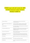 CPHR Exam with all Correct & 100&percnt; Verified Answers &vert;Latest Version &vert;Already Graded A&plus;