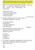 PHR Test Questions with all Correct & 100&percnt; Verified Answers &vert;Actual Complete Exam &vert;Already Graded A&plus;