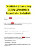 CS-7643 Quiz 4 Exam &ndash; Deep Learning Optimization & Regularization Study Guide