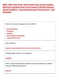 BSNC 2055 Final Exam &vert; Most Recent Exam Actual Complete &NewLine;Real Exam Questions And Correct Answers &lpar;Verified Answers&rpar; &NewLine;Already Graded A&plus; &vert;Guaranteed Success&excl;&excl; Newest Exam &vert; Just &NewLine;Released&excl;&excl;