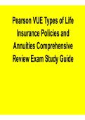 Pearson VUE Types of Life Insurance Policies and Annuities Comprehensive Review Exam Study Guide &lpar;2026 Update&rpar;
