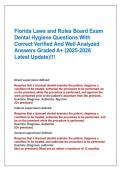 Florida Laws and Rules Board Exam &NewLine;Dental Hygiene Questions With &NewLine;Correct Verified And Well Analyzed &NewLine;Answers Graded A&plus; &lpar;2025-2026 &NewLine;Latest Update&rpar;&excl;&excl;&excl;