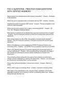 FAC-C QUESTIONS - PRACTICE EXAM QUESTIONS WITH VERIFIED ANSWERS