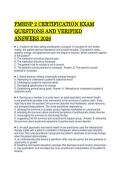 PMHNP 2 CERTIFICATION EXAM QUESTIONS AND VERIFIED ANSWERS 2026&period;pdf&NewLine;&NewLine;