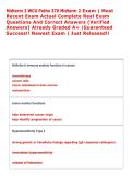 Midterm 2 WCU Patho 370 Midterm 2 Exam &vert; Most &NewLine;Recent Exam Actual Complete Real Exam &NewLine;Questions And Correct Answers &lpar;Verified &NewLine;Answers&rpar; Already Graded A&plus; &vert;Guaranteed &NewLine;Success&excl;&excl; Newest Exam &vert; Just Released&excl;&excl;  