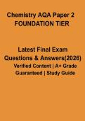 GCSE AQA Chemistry Paper 2 Foundation Tier Revision Notes 2026 &ndash; Complete Study & Exam Guide