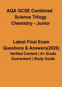 AQA GCSE Combined Science Trilogy Chemistry Revision Notes &lpar;Junior&sol;Foundation 2026 Complete Study Guide&rpar;