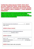 Certified Storm Water Operator EXAM 2026-2027 &NewLine;ACTUAL COMPLETE REAL EXAM QUESTIONS &NewLine;WITH COMPLETE VERIFIED SOLUTION GUIDE &NewLine;&lpar;A&plus; GRADED 100&percnt; CORRECT &rpar; 2025 NEWEST &NewLine;VERSION&excl;&excl;