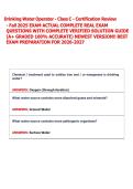 Drinking Water Operator - Class C - Certification Review - Fall 2025 EXAM ACTUAL COMPLETE REAL EXAM &NewLine;QUESTIONS WITH COMPLETE VERIFIED SOLUTION GUIDE &NewLine;&lpar;A&plus; GRADED 100&percnt; ACCURATE&rpar; NEWEST VERSION&excl;&excl; BEST &NewLine;EXAM PREPARATION FOR 2026-2027