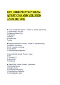 RRT CERTIFICATION EXAM QUESTIONS AND VERIFIED ANSWERS 2026&period;pdf&NewLine;&NewLine;