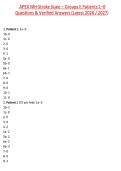 2026 APEX NIH Stroke Scale &ndash; Groups E Patients 1&ndash;6 &vert; Newest Updated Questions & Verified Answers &lpar;Latest 2026 &sol; 2027&rpar;&NewLine;